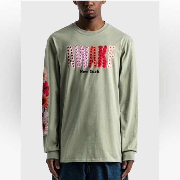 AWAKE NY Bloom Long Sleeve T-Shirt in Sage Men's Medium - Picture 1 of 7
